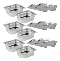 Comprar Kit De 8 Cubas Gastronômicas Com Tampa Buffet Inox 1\u002F4 65mm