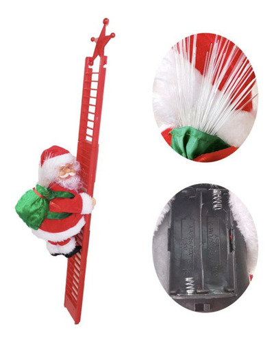 Juguete Colgante Santa Claus Sube Baja Escalera Adorno Arbol