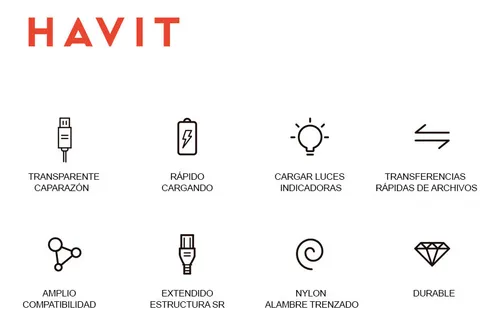 Havit Cb6240 Cable Tipo C A Tipo C Negro 1.5m