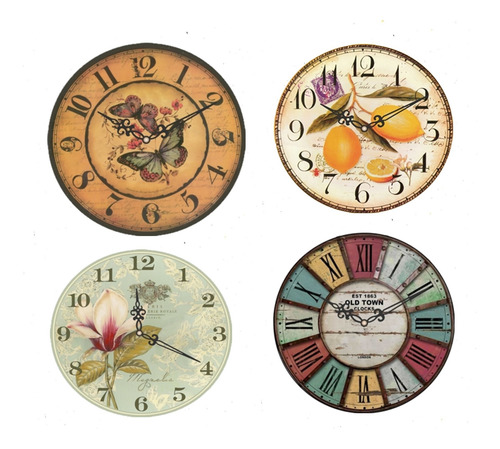 Pack 11 Relojes De Pared 29 Cm Varios Diseños Ideal Reventa Beige