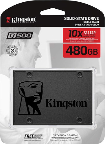 Disco sólido interno Kingston SA400S37/480G SATA III 480GB negro