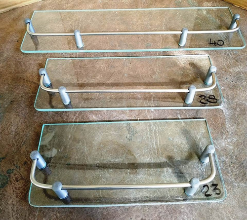 Estante Repisa Vidrio Baranda Acero 70 X 10 Cm Punta Red. Agua