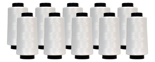 Hilo Kingtex Blanco Multifilamento For Overlock, 10 Hilos