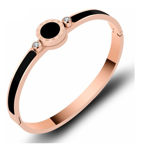 Imagen 1 de 5 de Pulsera Dama, Acero, Chapa De Oro Rosa Y Esmalte M3016