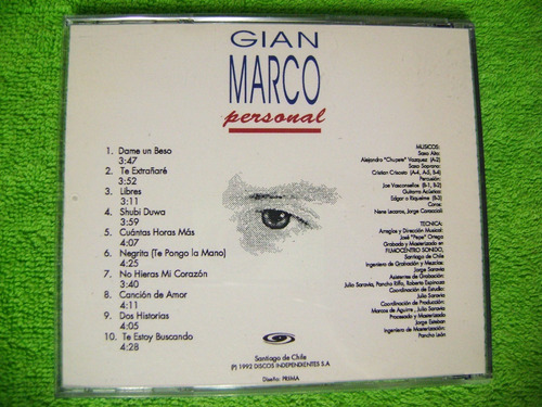 Eam Cd Gian Marco Personal 1992 Su Segundo Album Gianmarco (Usado)
