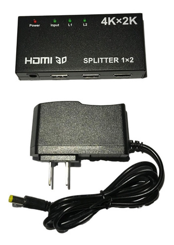 Splitter Hdmi 1x2 2k 4k 3d Full Hd 2 Pantallas Pc Laptop