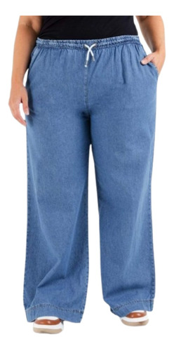 Pantalón Jean Palazzo Denim Talle Grande