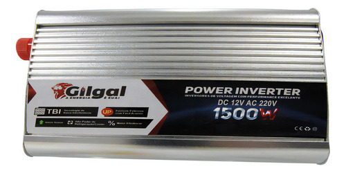 Inversor De Voltagem Gilgal 1500w 12v P/ 220v Para Energia Solar, Transforma Corrente Contínua Em Alternada Para Sistemas Fotovoltaicos Domésticos E Comerciais