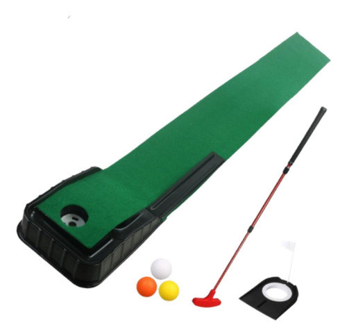 Tapete De Golf Con 3 Pelotas, Entrenador De Putter Rojo