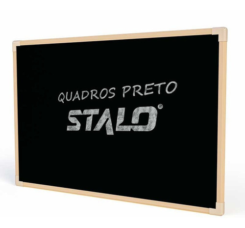 Lousa Quadro Escolar Preto Liso Madeira Neo Stalo 120x90 Cm