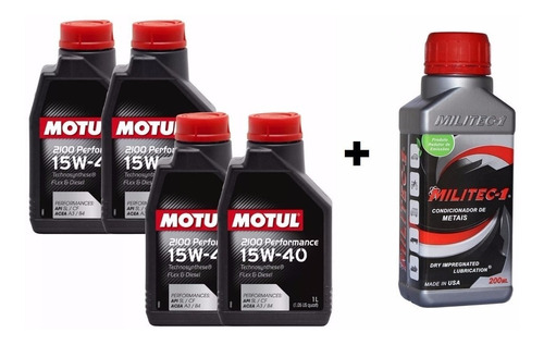 Óleo Motul 2100 Performance 15w40 4 Litros + 1x Militec-1