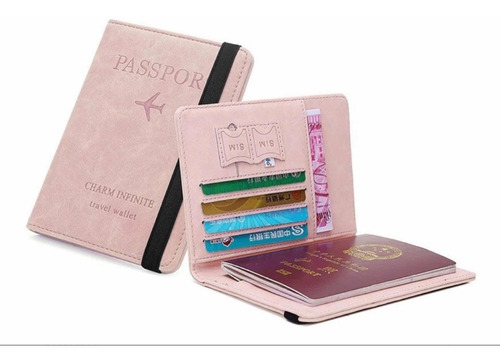 Funda Para Pasaporte Y Simcard Rosado