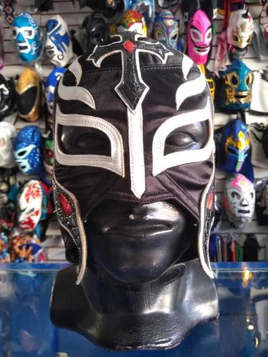 Máscara Profesional Del Luchador Rey Misterio Negra