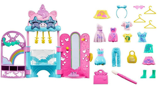 Polly Pocket Estudio De Estilo Glamoroso 19 Piezas