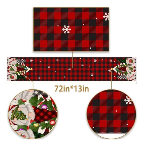 Camino De Mesa Con Diseño De Gnomo Navideño,decoración
