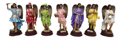Juego De Los 7 Arcangeles Figuras De Resina 