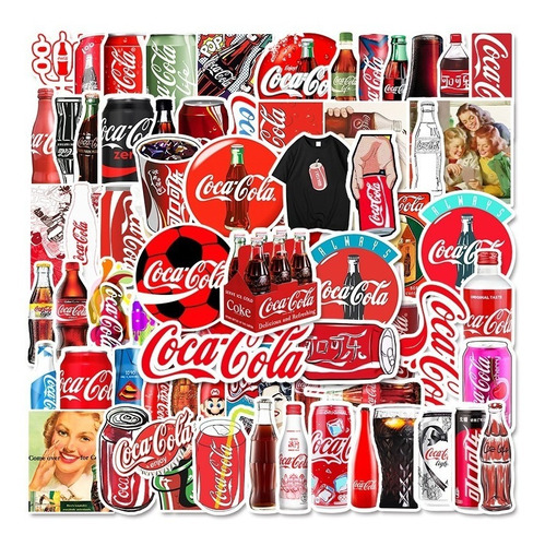 Imagen 4 de 4 de Coca Cola Set De 50 Stickers / Calcomanias / Pegatinas