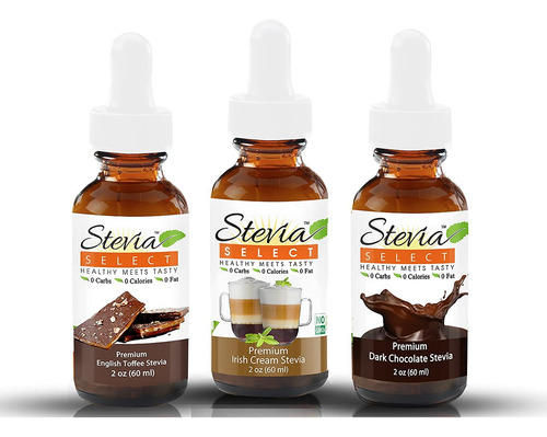 Stevia Select Gotas Sabores Keto Paquete 3