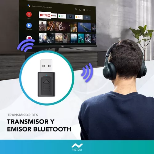 Emisor Receptor Bluetooth Nictom Emisorbt6 Audio Smart Tv