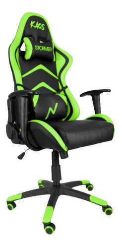 Silla Butaca Gamer Noga Kaos 2 Almohadones Pc Ps4 Color Verde