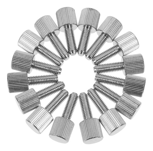 20 Tornillo Pulgar Hierro Chapado Niquel Metal Para Color