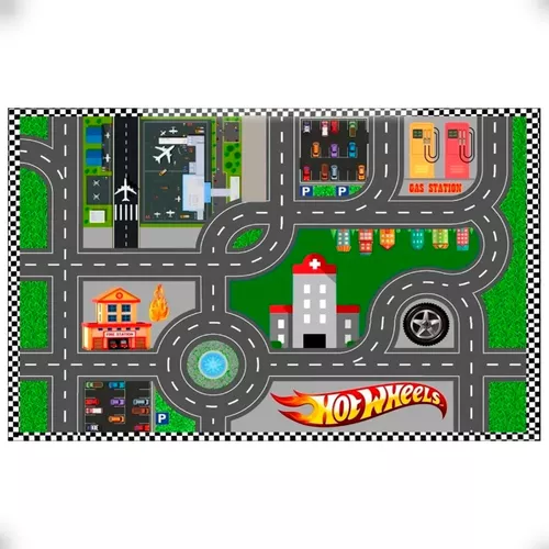 Pista de Carrinho Cidade Grande Desenho Hot Wheels 1x1,5m