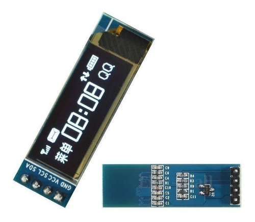 Pantalla Lcd Display I2c Spi 128x32 0.91 Blanco Oled Arduino