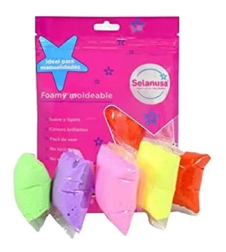 Foamy Moldeable C/ 5 Bolsas 10g Multicolor Neon Selanusa