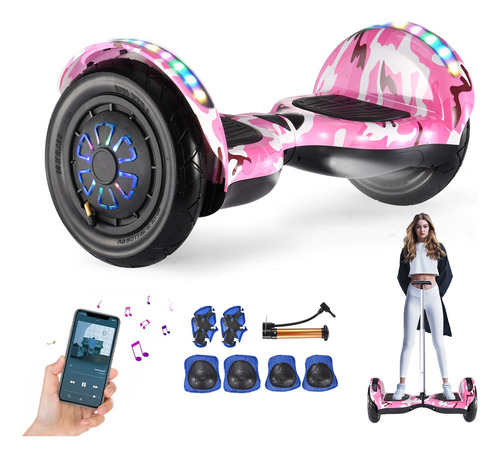 Patineta Eléctrica Hoverboard 10 Con Bluetooth Luces Led