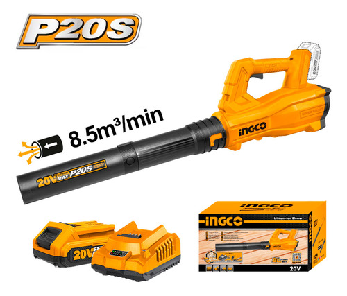 Ingco Cabli203235 Sopladora Inalámbrica 20v 2ah + 1 Batería