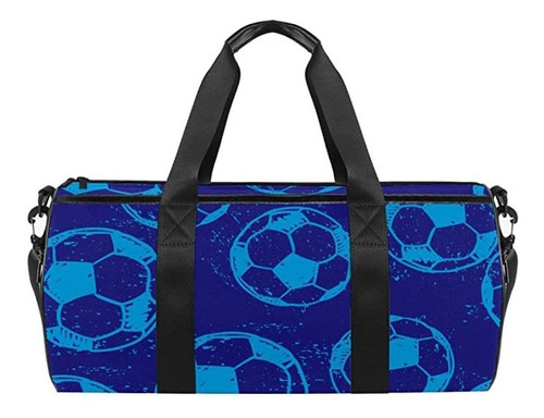 Football Soccer Blue Duffel Bag For Women Men Sports Gym To.