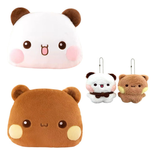 // Panda De Peluche Con Bubu Ositos Llaveros Pareja - Dudu