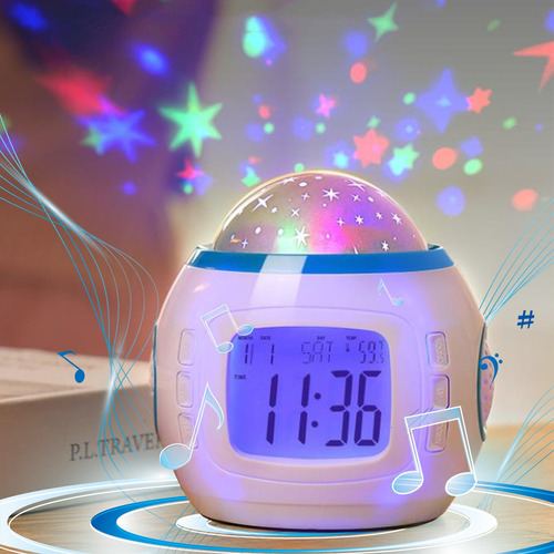 Reloj Despertador Con Proyección De Estrellas Para Niños
