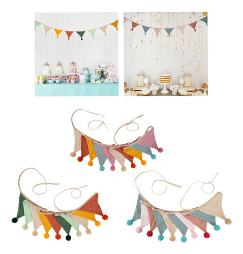 Triángulo Bunting Flag Bannant Banner Suministros De Color