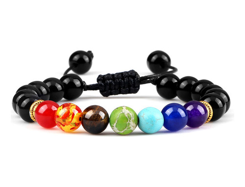 Pulsera De Los 7 Chakras Con Piedras Naturales Hilo Trenzado