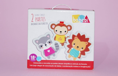 Quebra Cabela 2 Partes - Animais Da Floresta