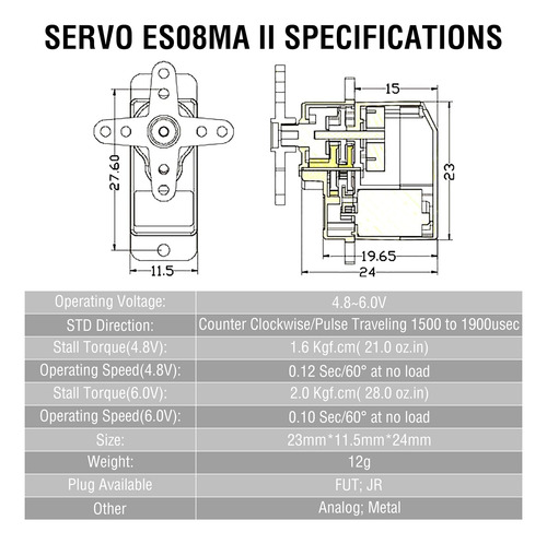 Servomotores Rc Servo De Dirección Rc Servo 0.42 Oz Micro Se
