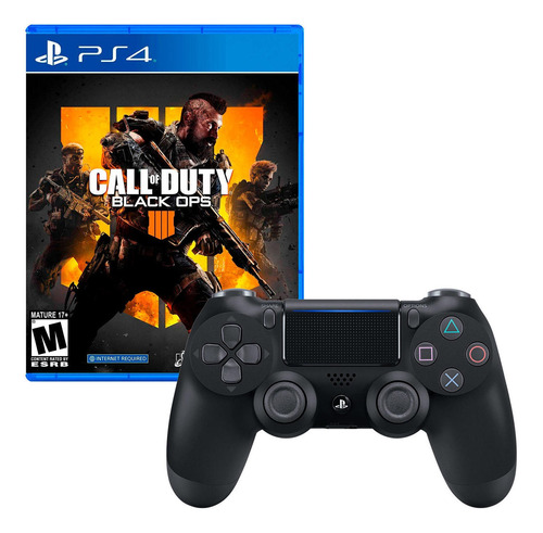 Mando Playstation 4 Dualshock Negr + Call Of Duty Black Ops4