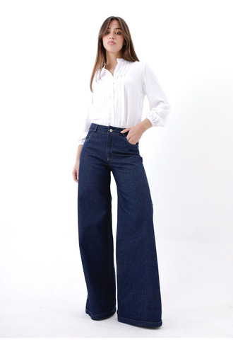 Pantalón Upminorista Jean Wide Leg Mujer Dama