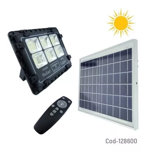 Proyector Led Solar 100W 1000 lúmenes con mando panel separado 6500K