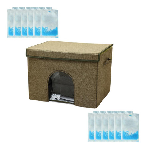 Casa De Gato De Enfriamiento De Verano Con 12 Bolsas De