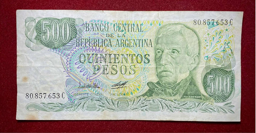 Billete 500 Pesos Ley Argentina Bottero 2430 B F2 Con Hilos