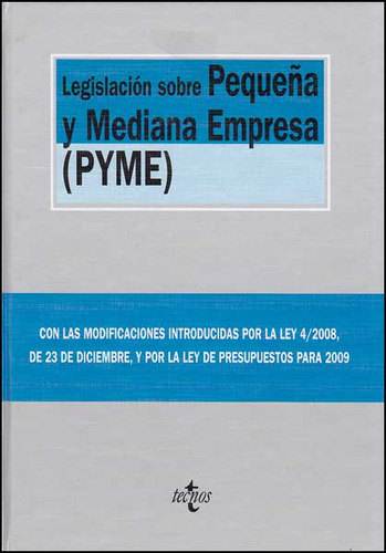 Legislación Sobre Pequeña Y Mediana Empresa (pyme), De Varios Autores. 8430948451, Vol. 1. Editorial Editorial Distrididactika, Tapa Blanda, Edición 2009 En Español, 2009