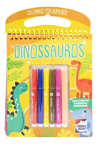 Colorindo Por Números Dinossauros Happy Books