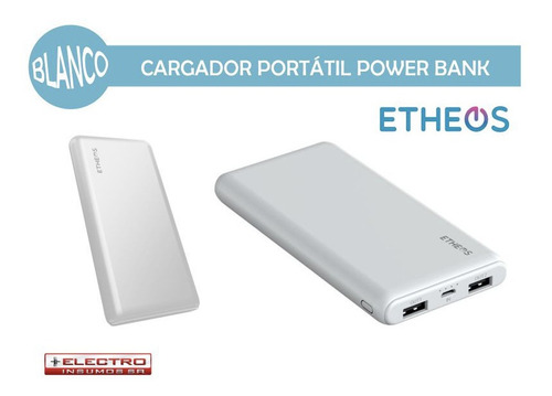 Cargador Portatil Power Bank Carga Rapida 10000 Mah Etheos 