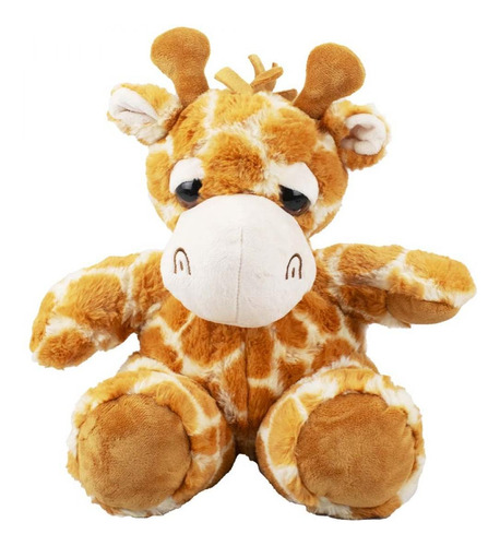 Pelúcia Girafa Laranja Sentada 30cm - Olhos De Plástico