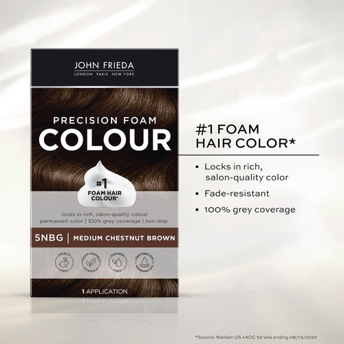 Tinte De Pelo John Frieda Precision Foam, 5 Nbg, Marrón Medi