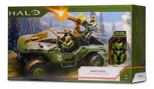 Halo Set De Vehiculo Warthog Con Figura De 9 Cm Marter Chief