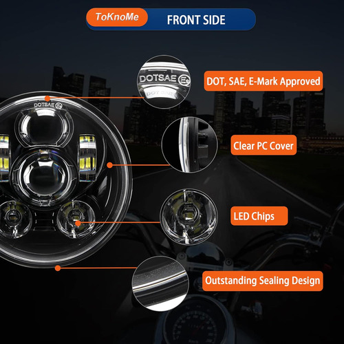 Faro Led Toknome De 5-3/4 De 5,75 Pulgadas Compatible Con...