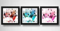 Comprar Set 3 Cuadros Abstracto Geometrico Colorido Arte Decoracion